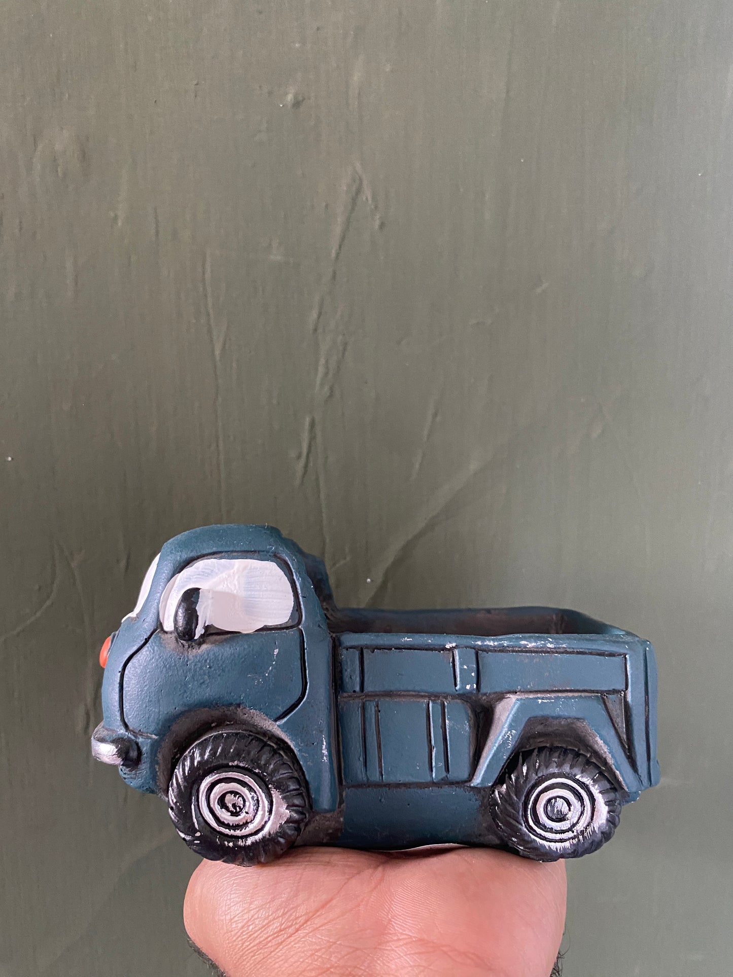 Green truck concrete planter