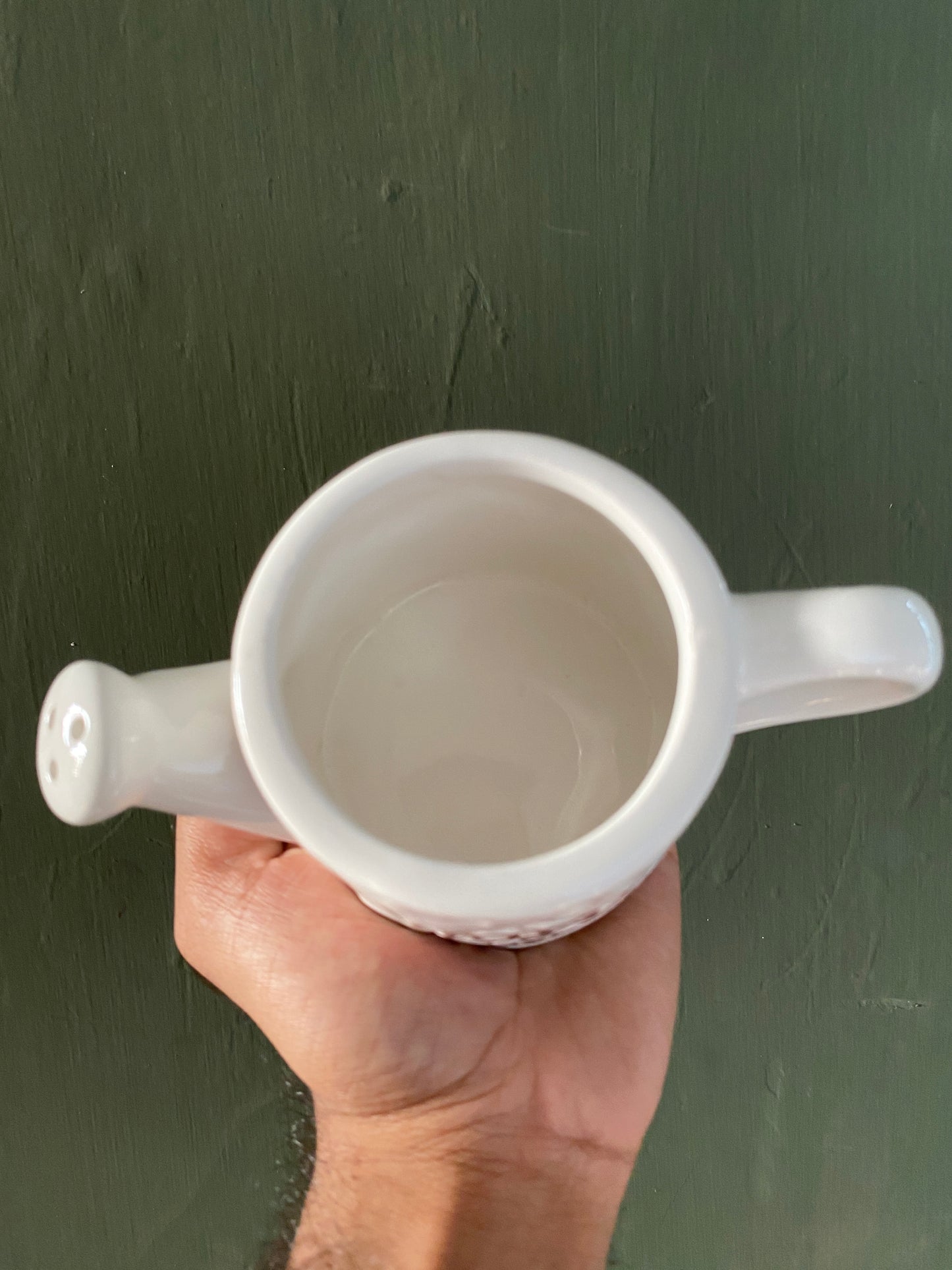 Home&flowers watering can themed ceramic planter