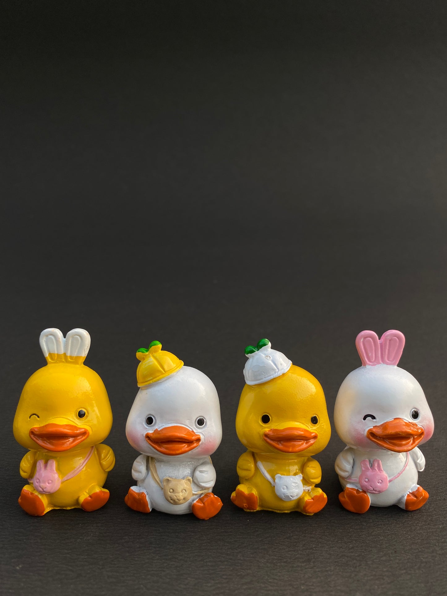 Set of 4 duck polystone miniatures