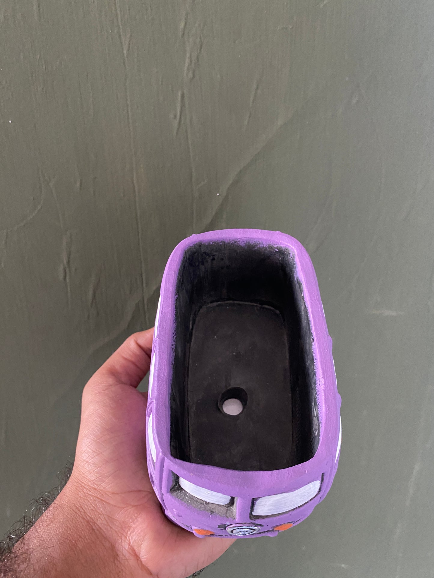 Lavender caravan concrete planter