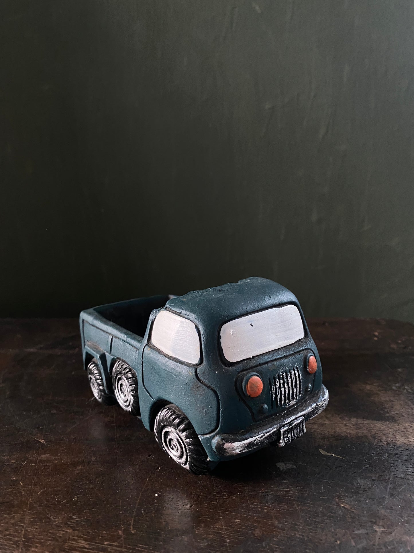 Green truck concrete planter