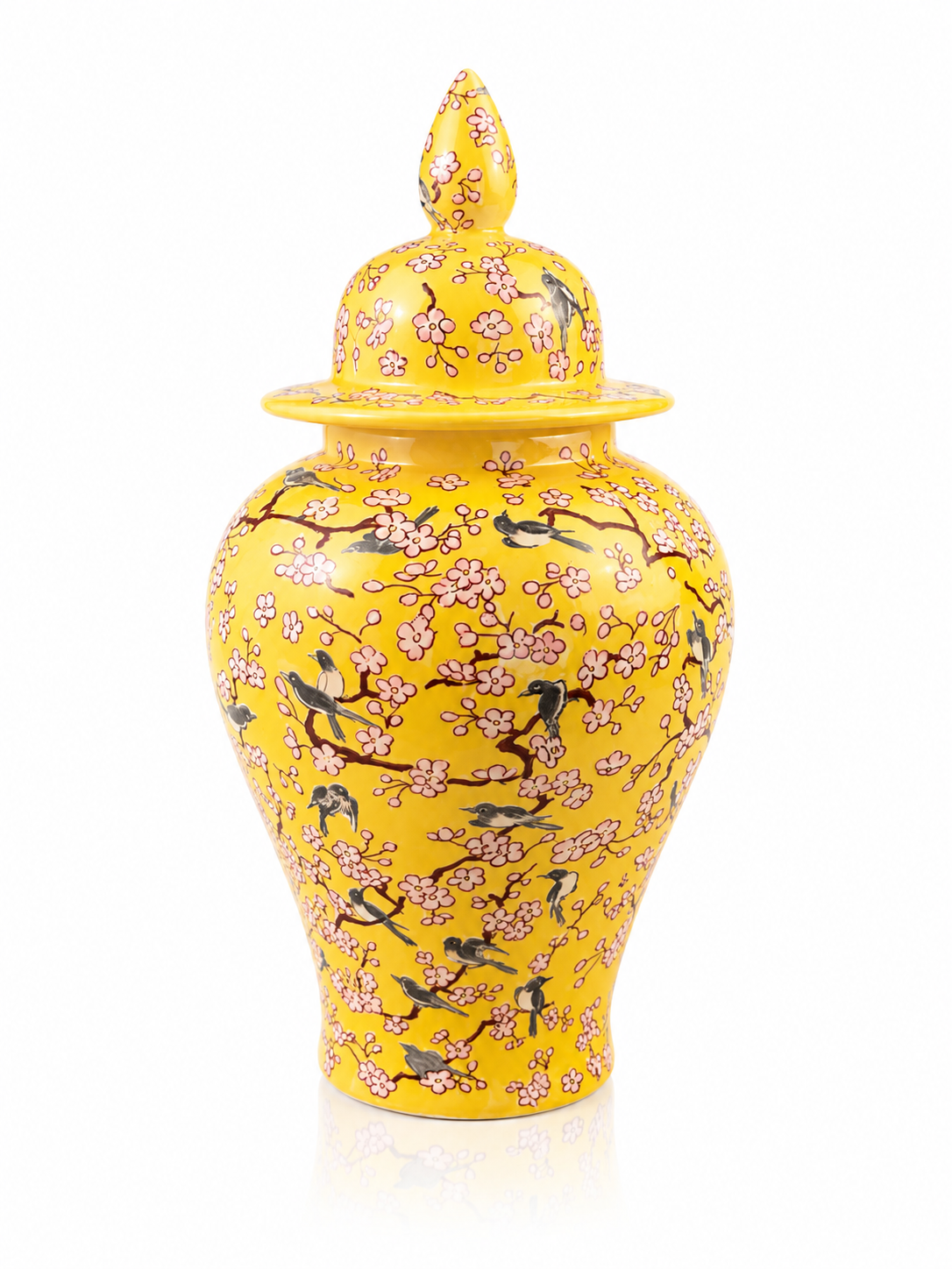 Yellow Porcelain Tea kitchen floral Jars With Lids – Ceramic Tea Storage Canisters Airtight Container for Loose Tea, Sugar, Herbs