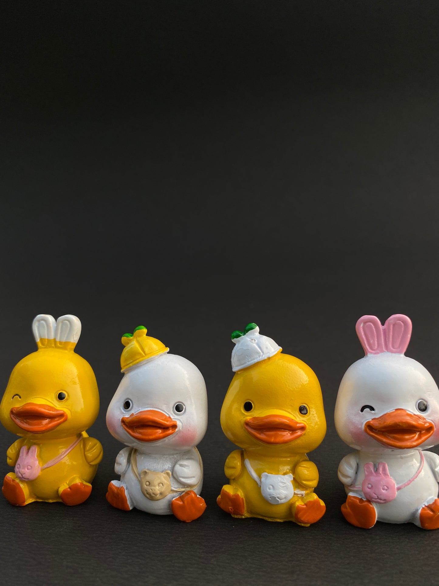 Set of 4 duck polystone miniatures