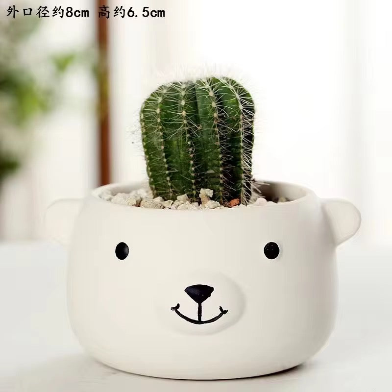 Black&white animal ceramic planter