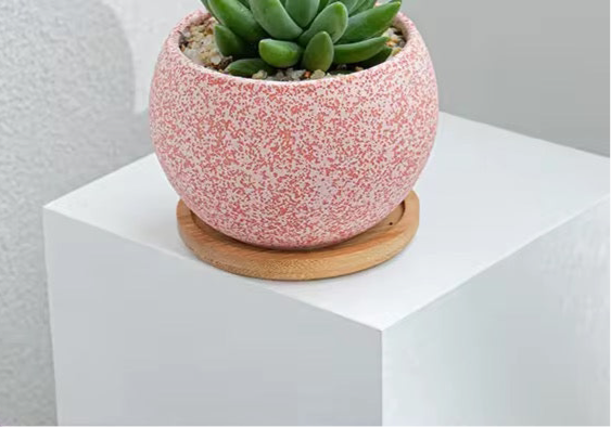 Pink ceramic planter