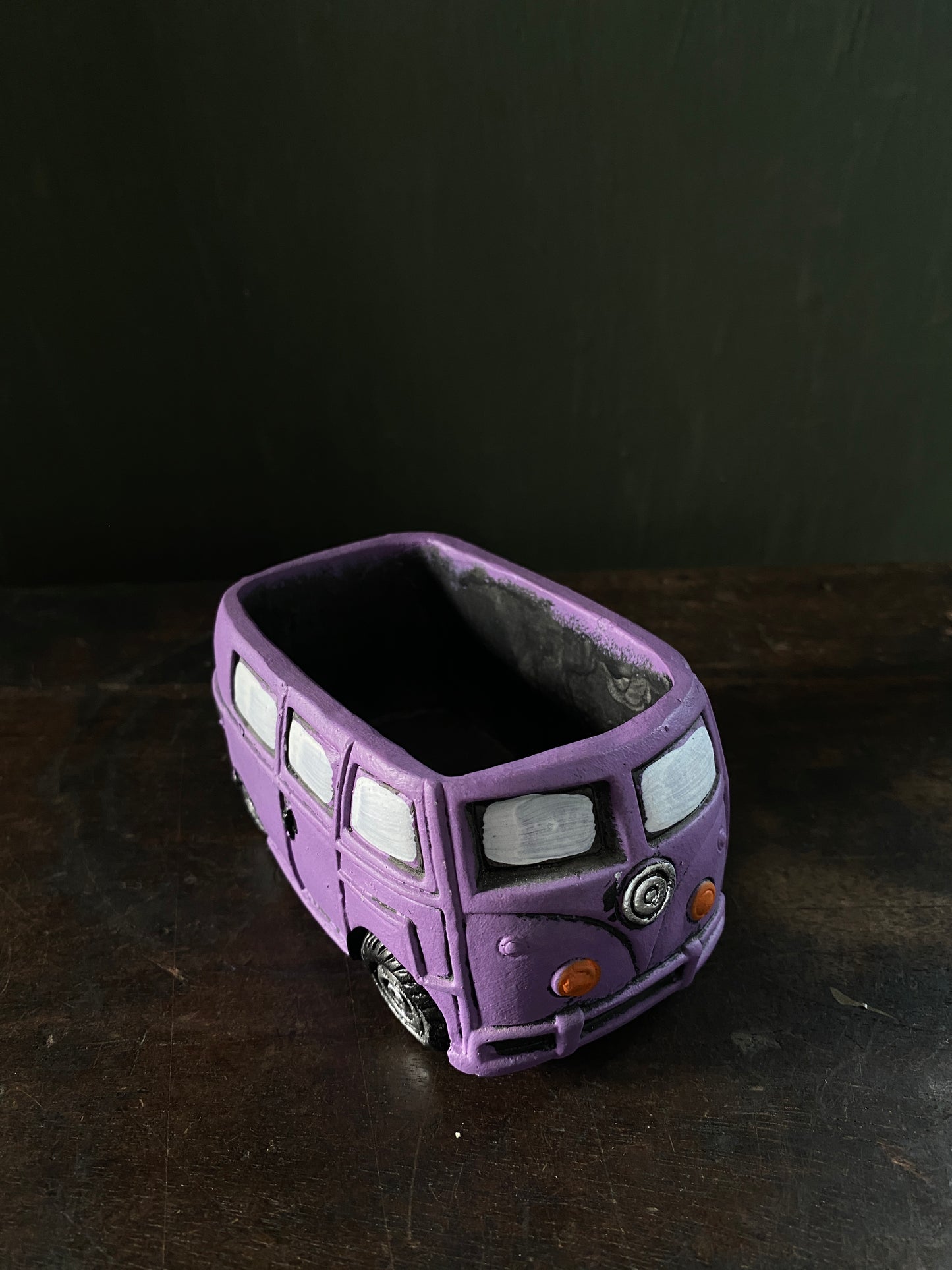 Lavender caravan concrete planter