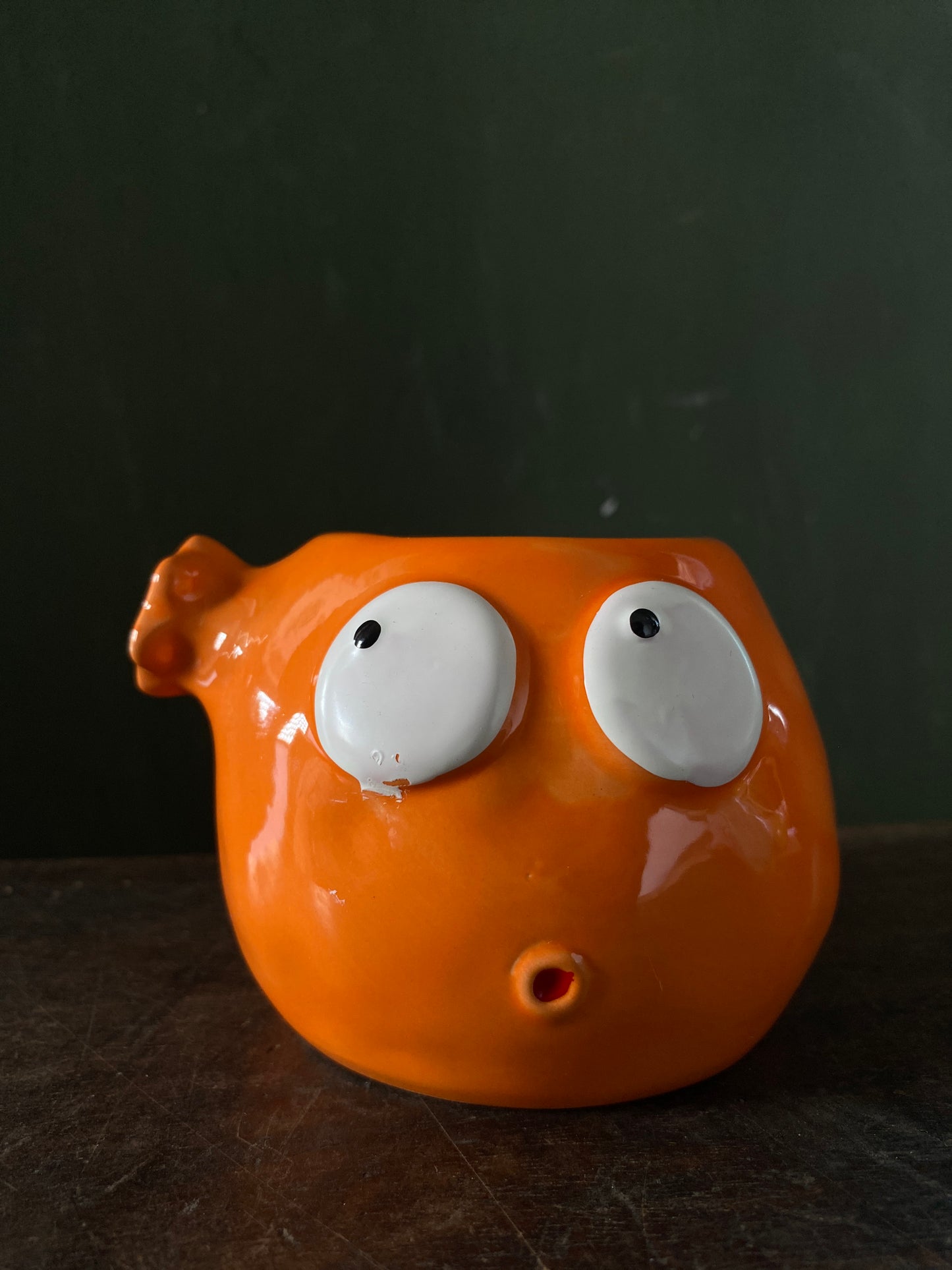 Orange fish ceramic planter