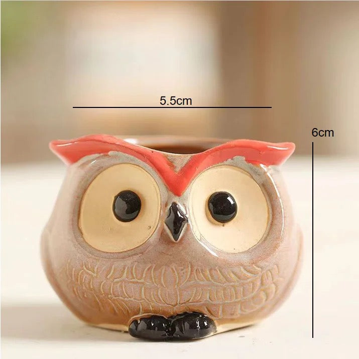 Owl ceramic planter