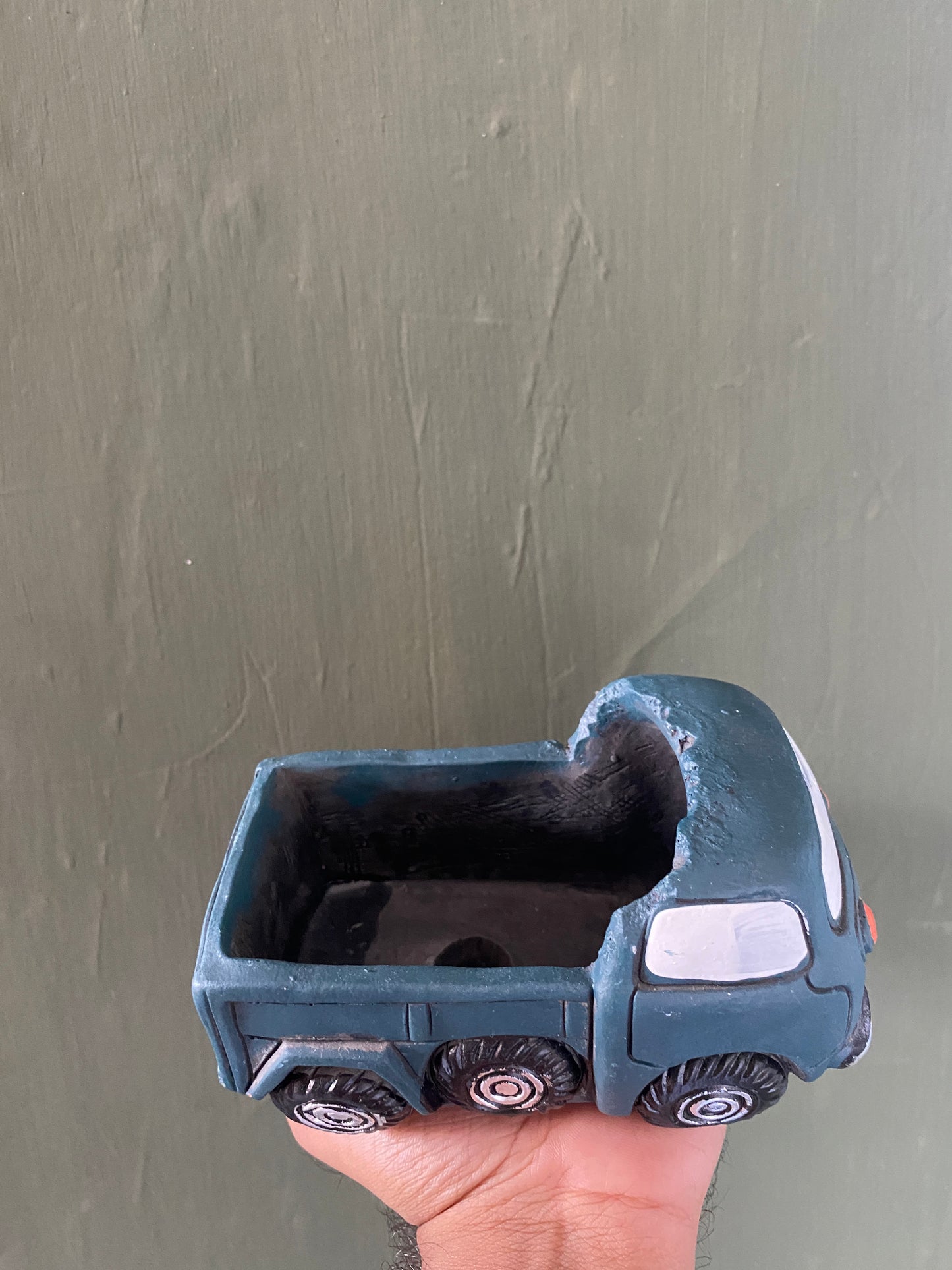 Green truck concrete planter