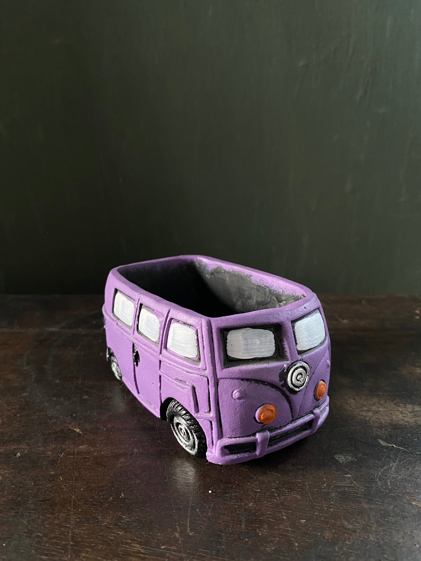 Lavender caravan concrete planter