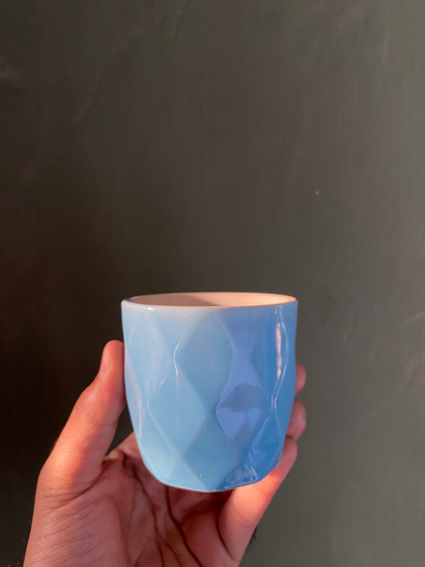 Blue ceramic planter