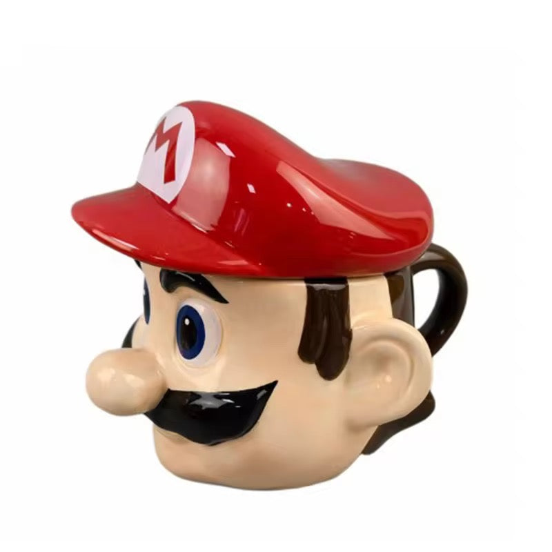 Mario ceramic coffee mug with lid