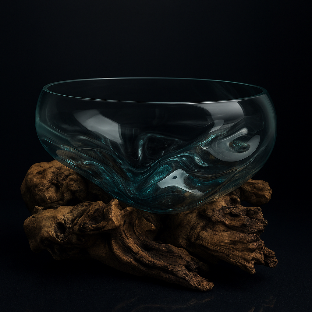 Molten Glass on teak Driftwood-Oceanbowl(medium)