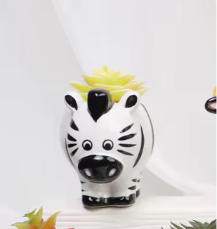 Zebra ceramic planter