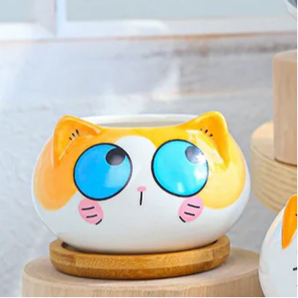 Cat ceramic planter