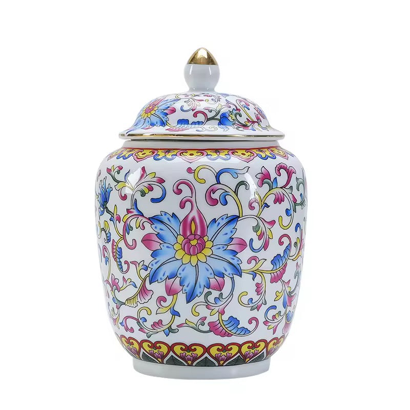 Chinese Porcelain Tea Jars With Lids – Ceramic Tea Storage Canisters Airtight Container for Loose Tea, Sugar, Herbs