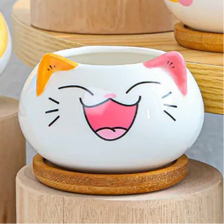 Cat ceramic planter