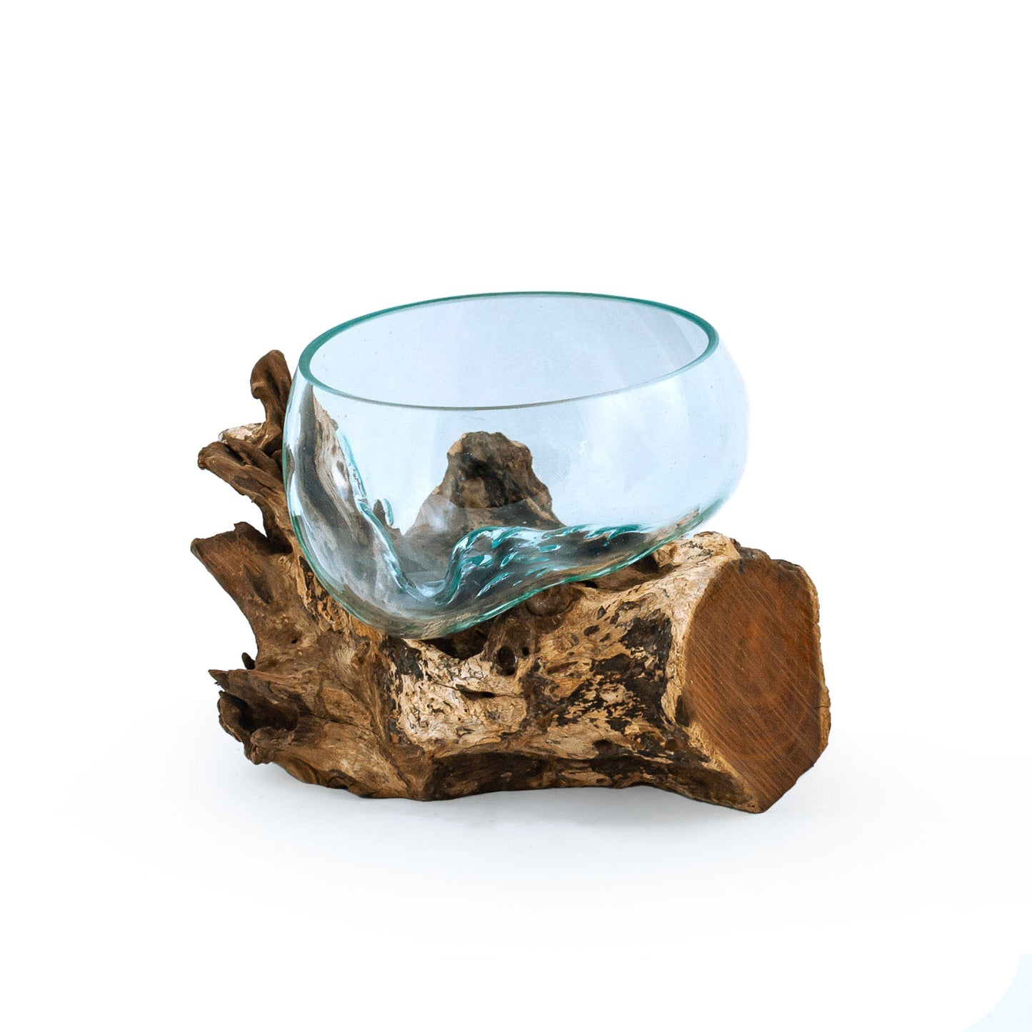 Molten Glass on teak Driftwood-Oceanbowl