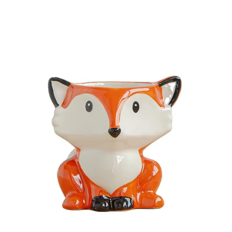Fox ceramic planter