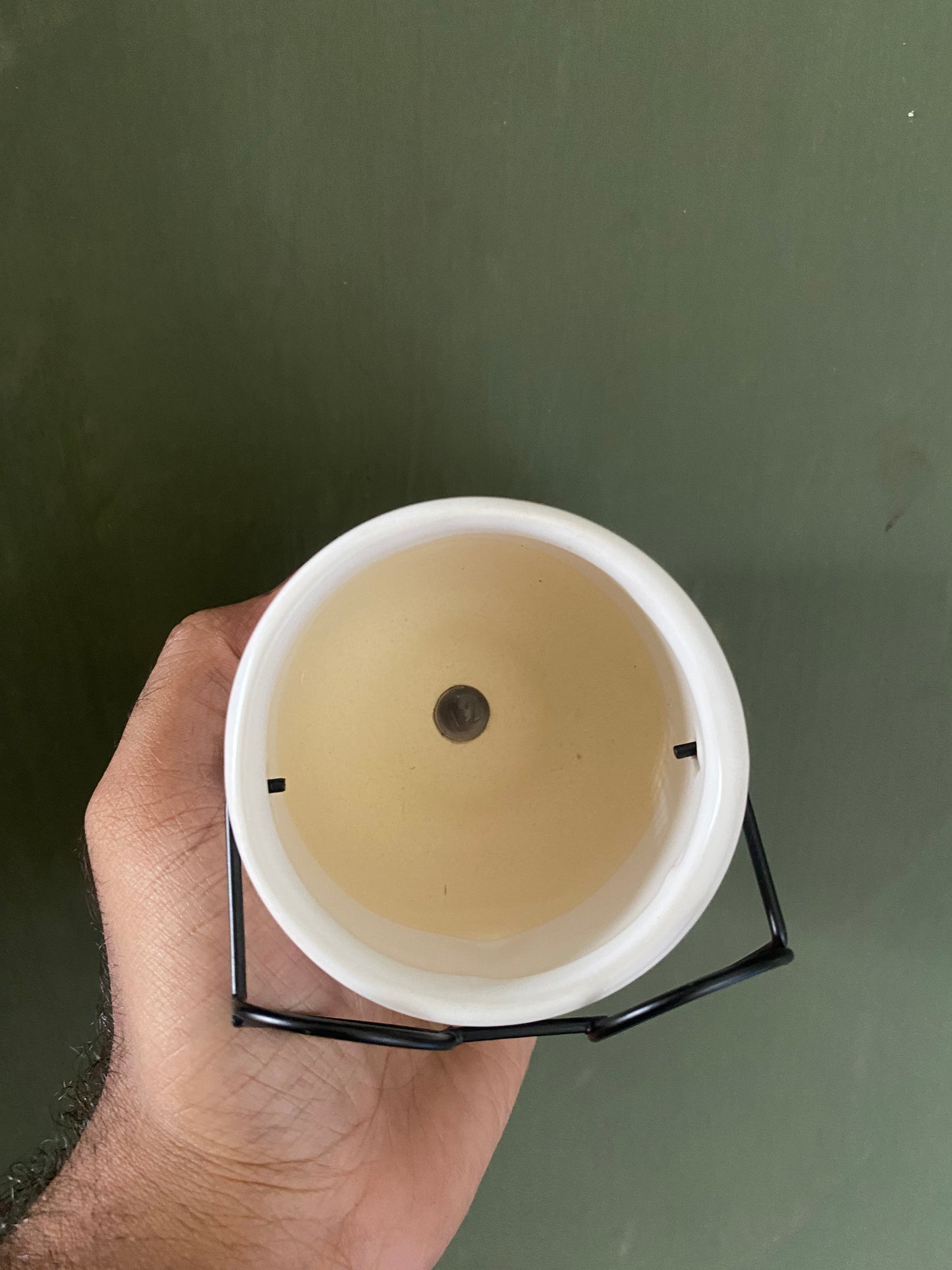 White specs ceramic planter