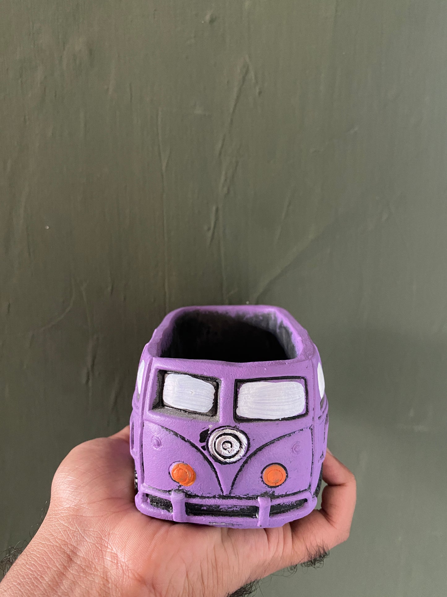 Lavender caravan concrete planter
