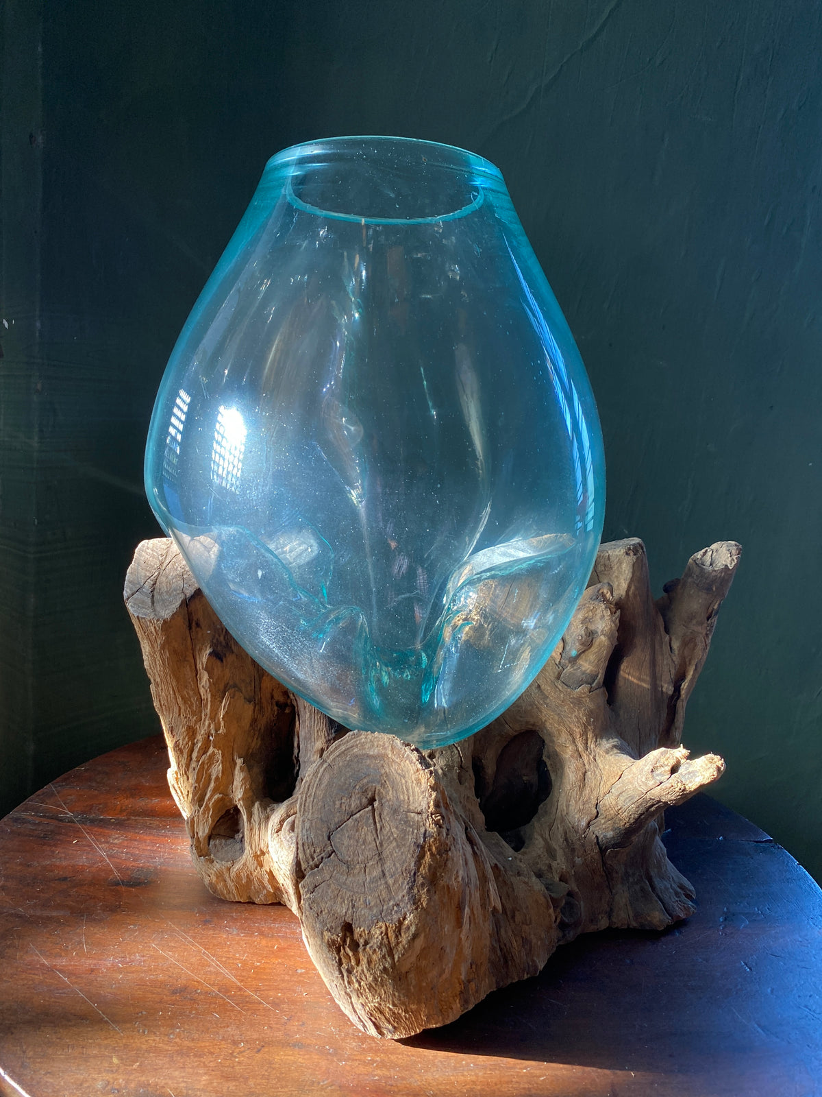 Molten Glass on teak Driftwood-wavecrest large