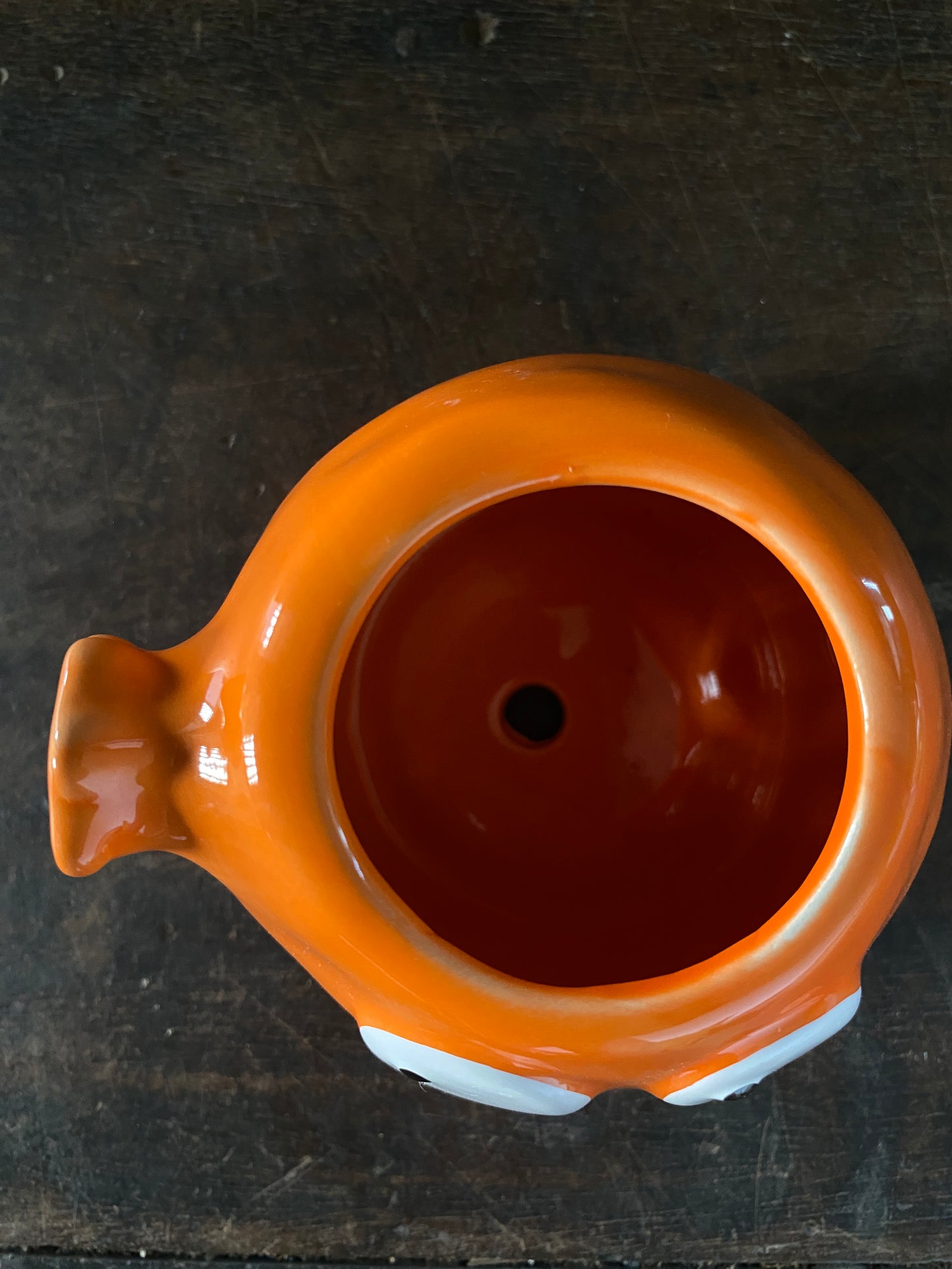 Orange fish ceramic planter