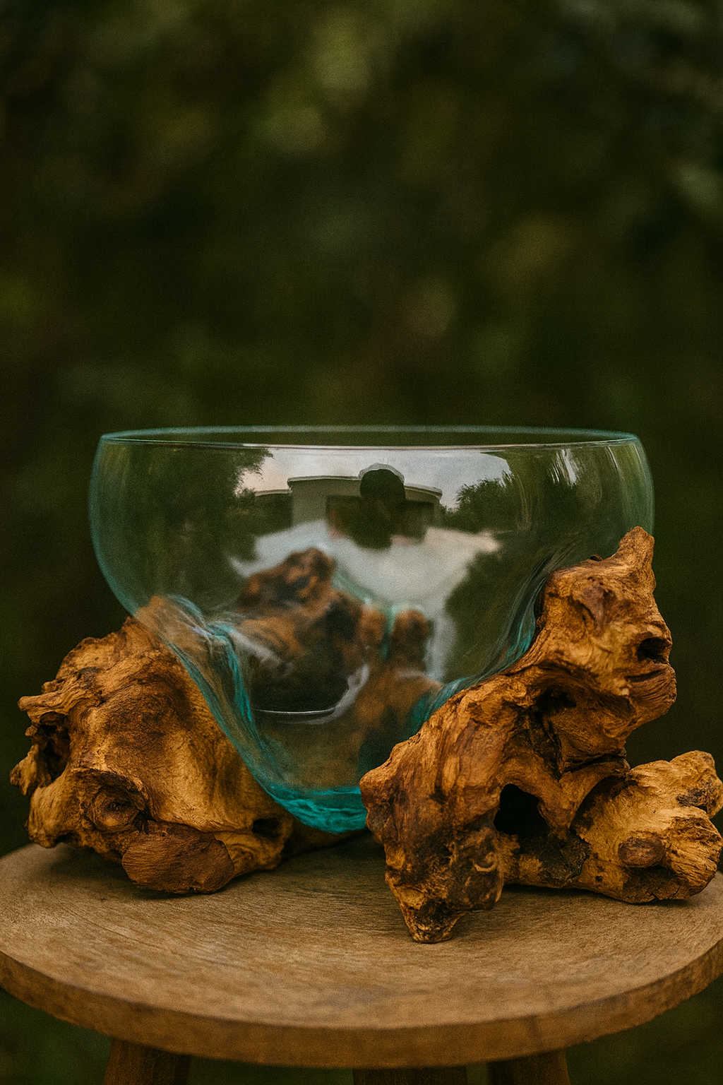 Molten Glass on teak Driftwood-Aquaroot