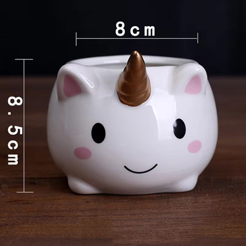 Unicorn ceramic planter