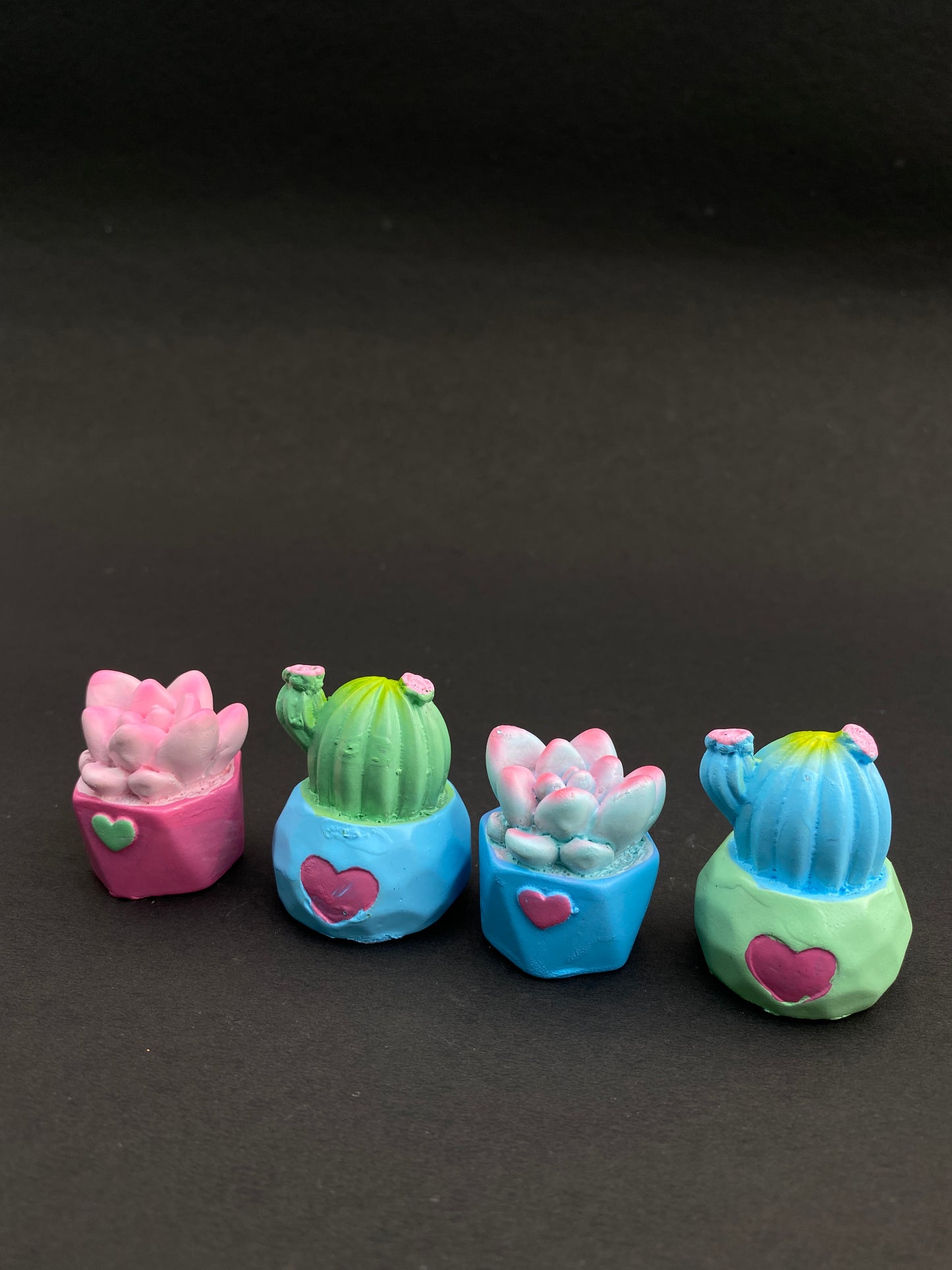 Set of 4 succulent polystone miniatures