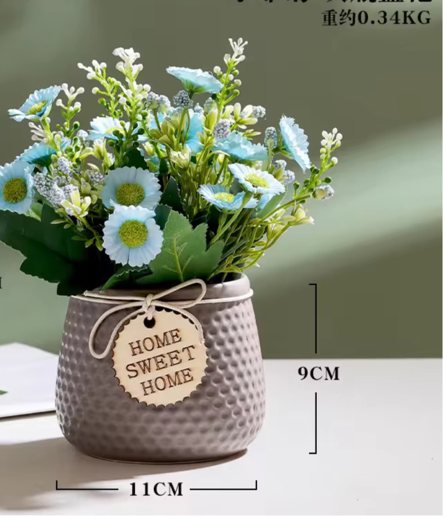 Grey Home sweet home ceramic planter