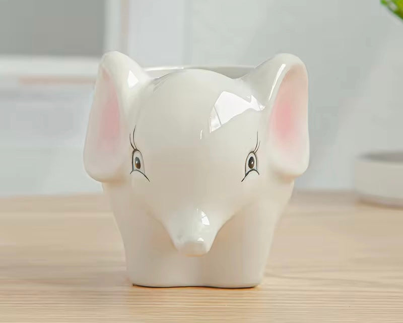 Elephant ceramic planter