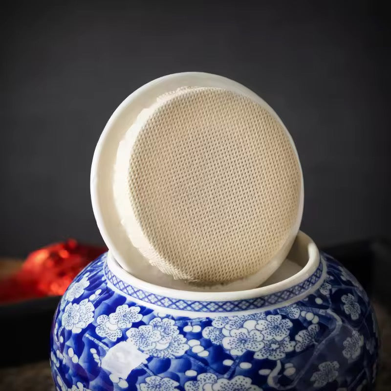 Blue&white Chinese Porcelain Tea kitchen floral Jars With Lids – Ceramic Tea Storage Canisters Airtight Container for Loose Tea, Sugar, Herbs