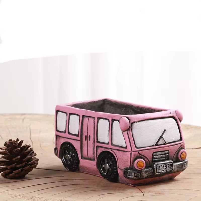 Pink bus concrete planter