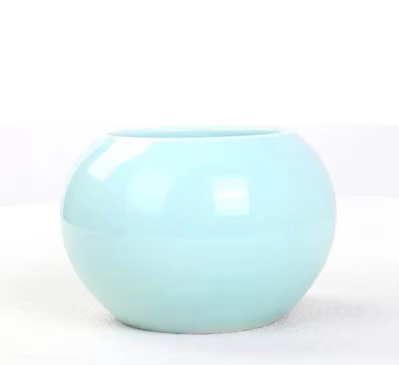 Blue ceramic planter