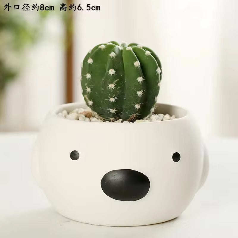Black&white animal ceramic planter
