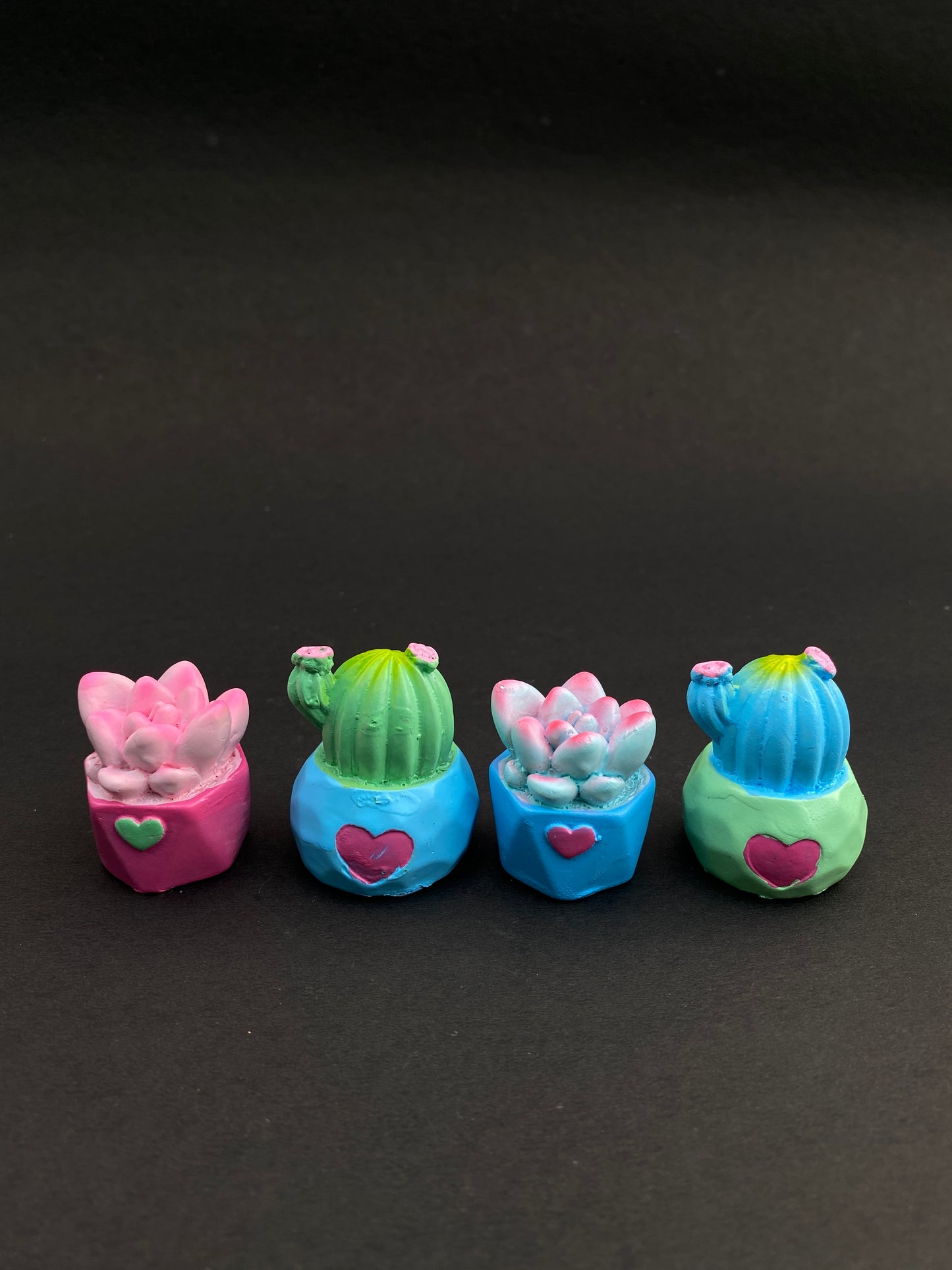Set of 4 succulent polystone miniatures