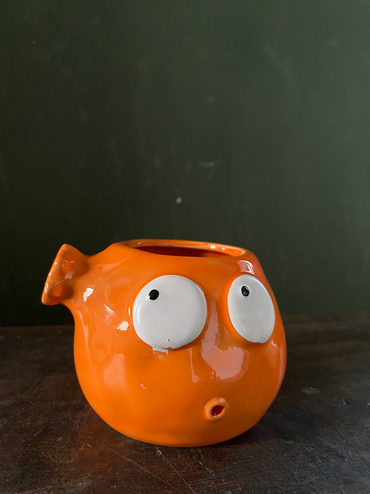 Orange fish ceramic planter