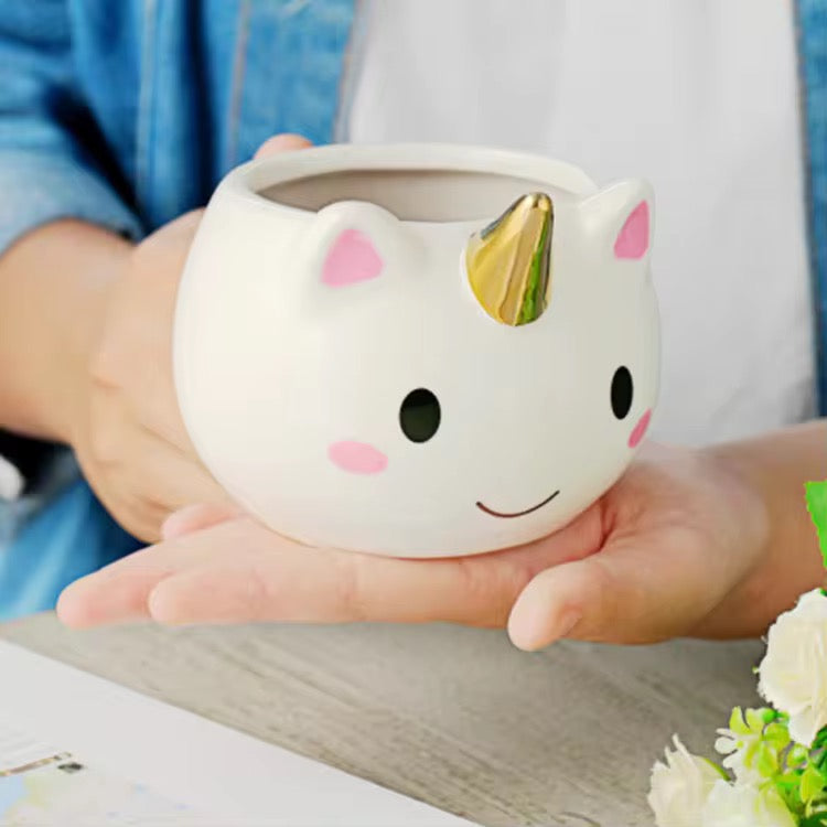 Unicorn ceramic planter