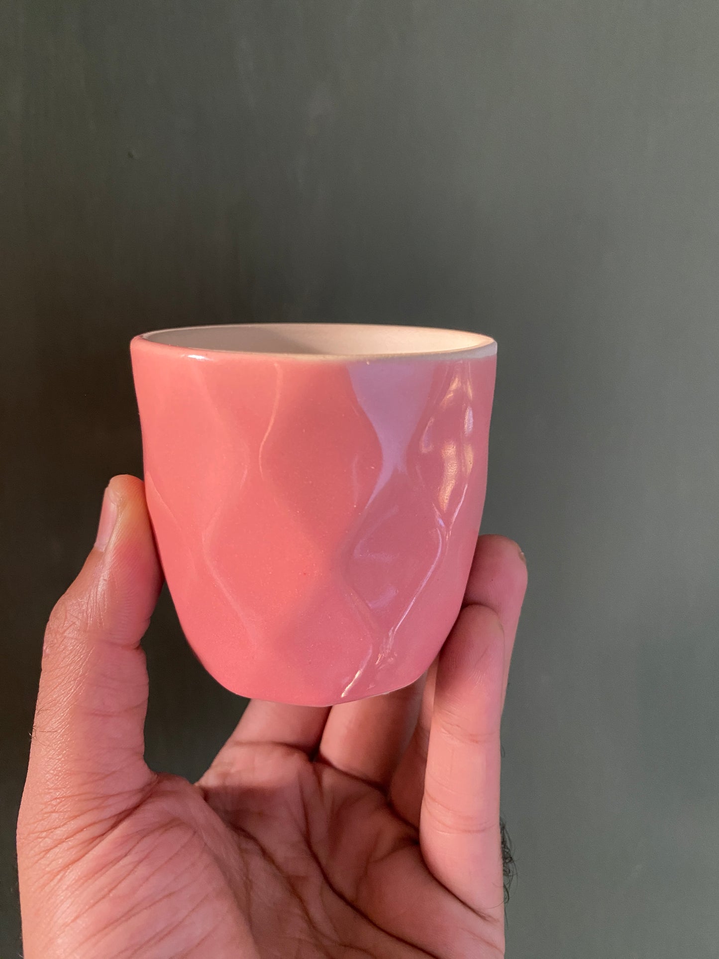 Pink ceramic planter