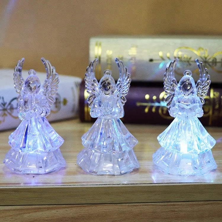 (Buy 1 get 1 free) Acrylic LED Angel Figurine - Multi-Color Changing Light Perfect Christmas Decor and Gift