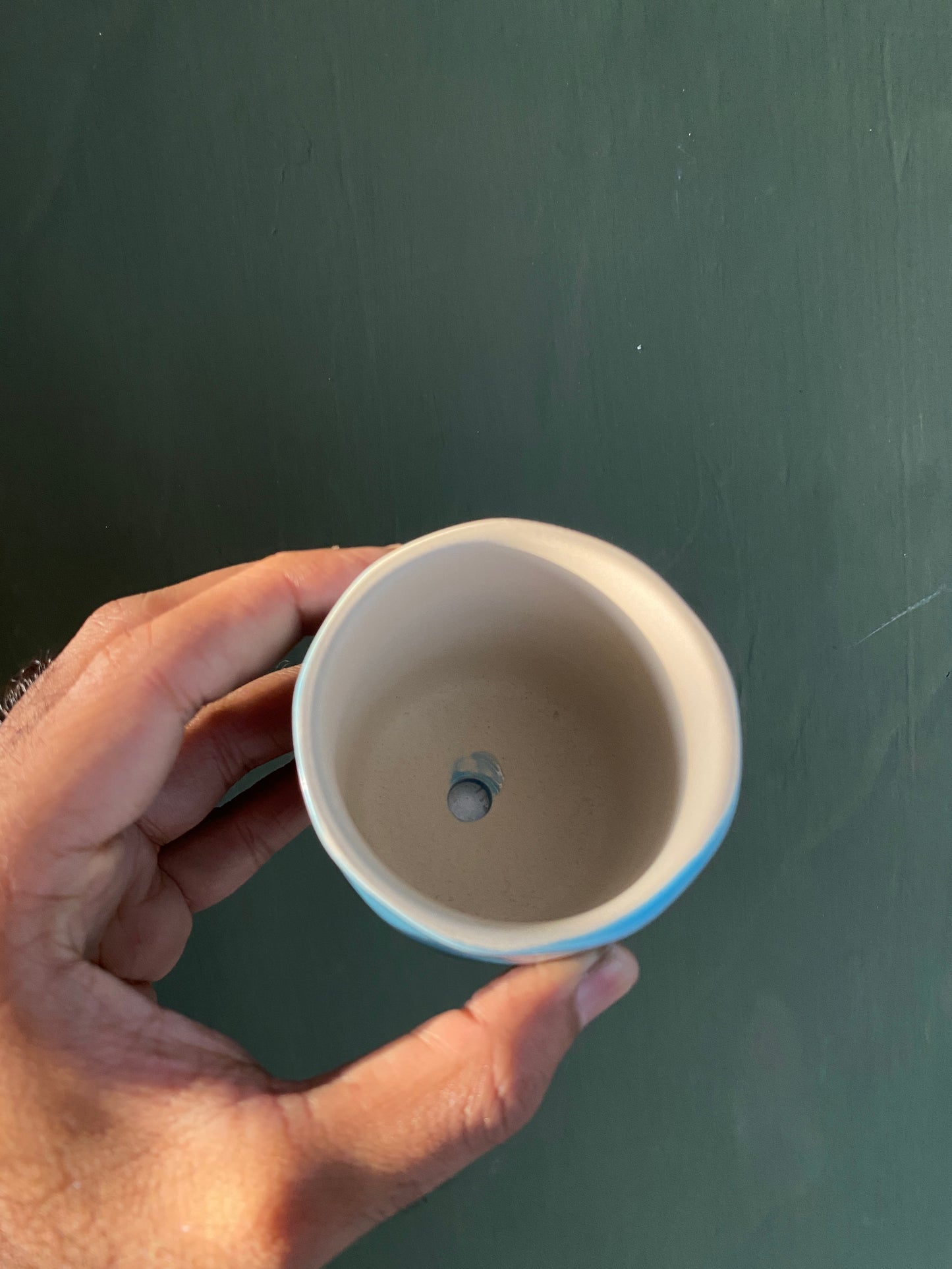 Blue ceramic planter