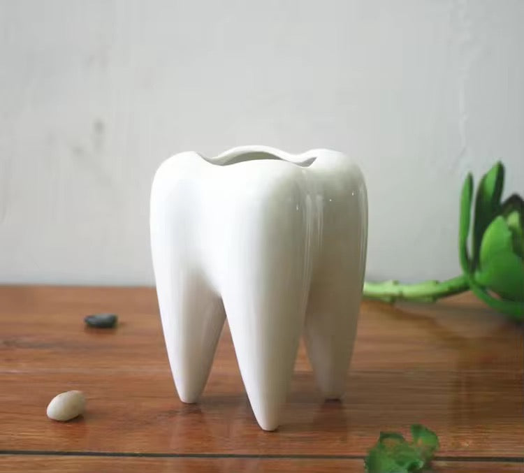 Tooth ceramic planter