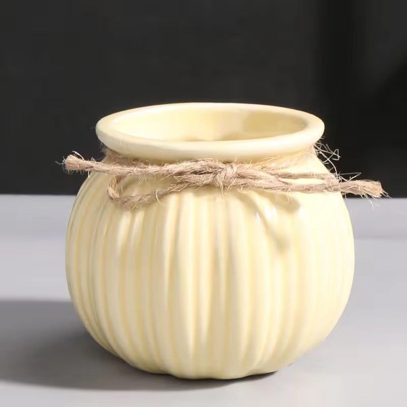 Small yellow rope planter