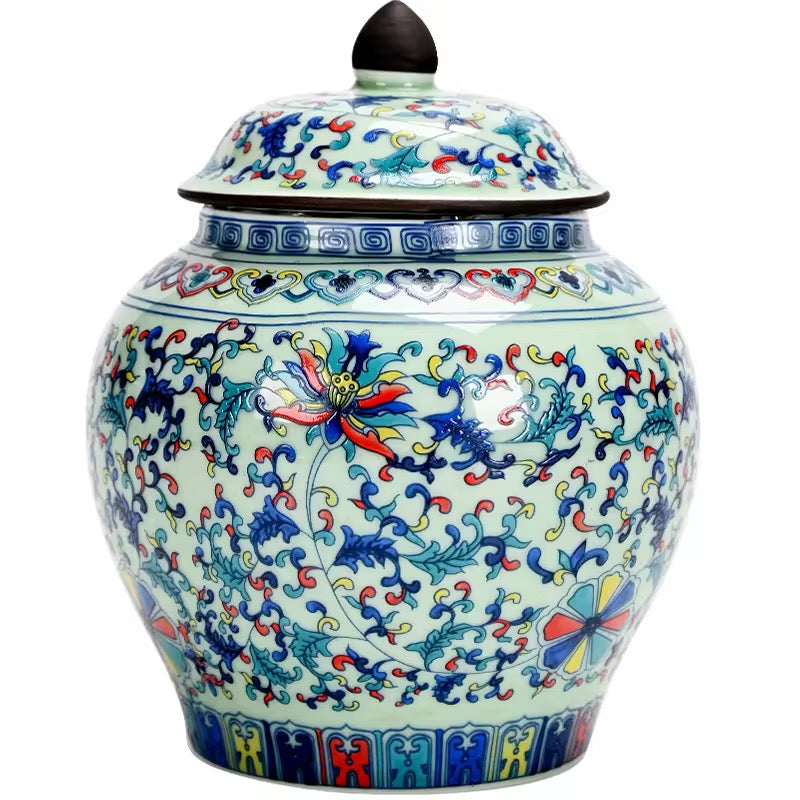 Chinese Porcelain Tea kitchen Jars With Lids – Ceramic Tea Storage Canisters Airtight Container for Loose Tea, Sugar, Herbs