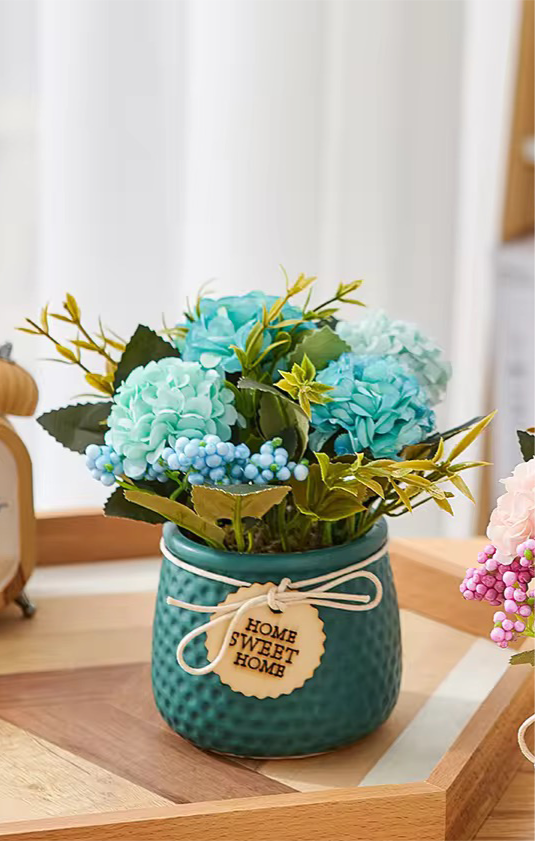 Green Home sweet home ceramic planter