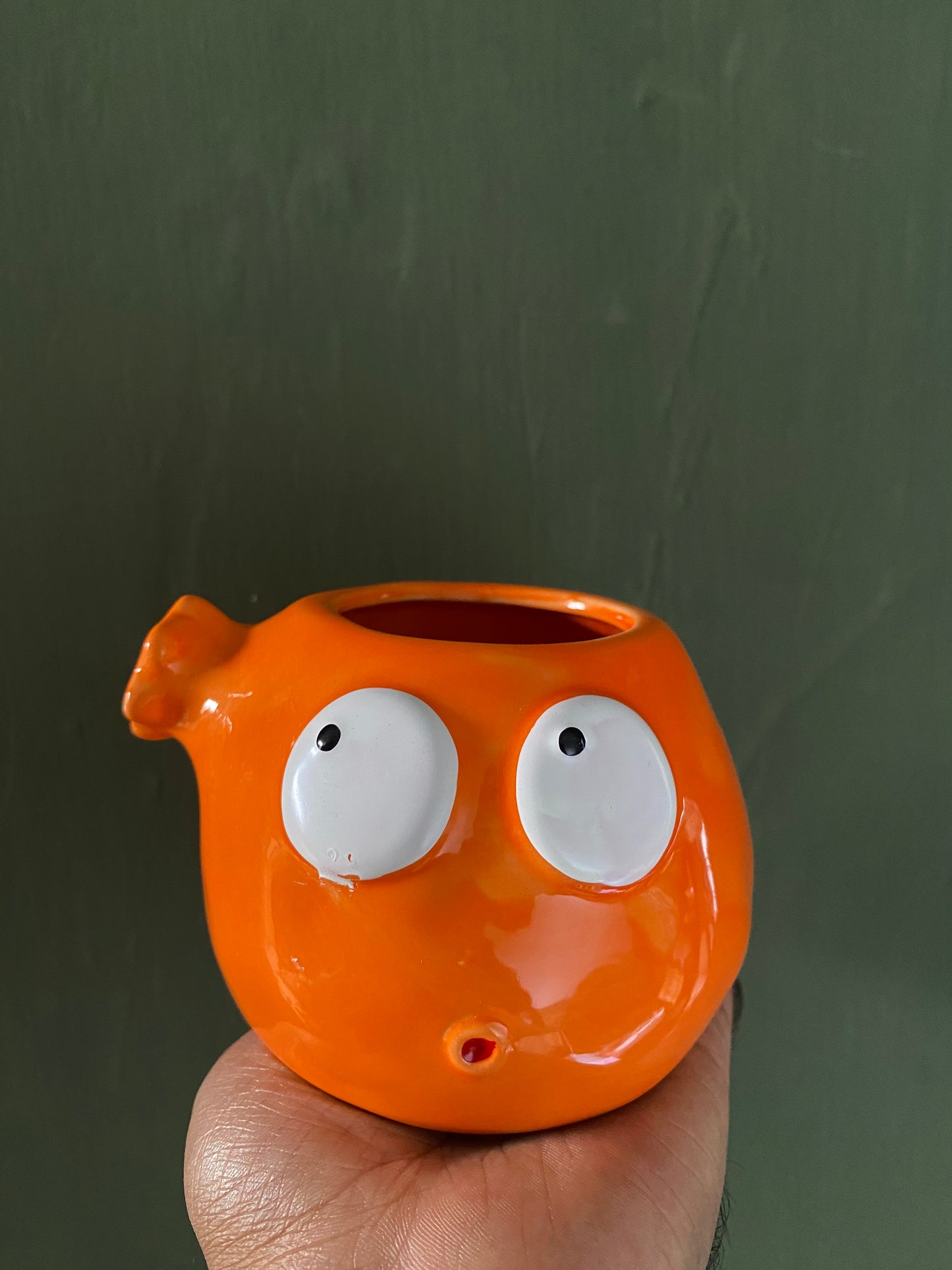 Orange fish ceramic planter