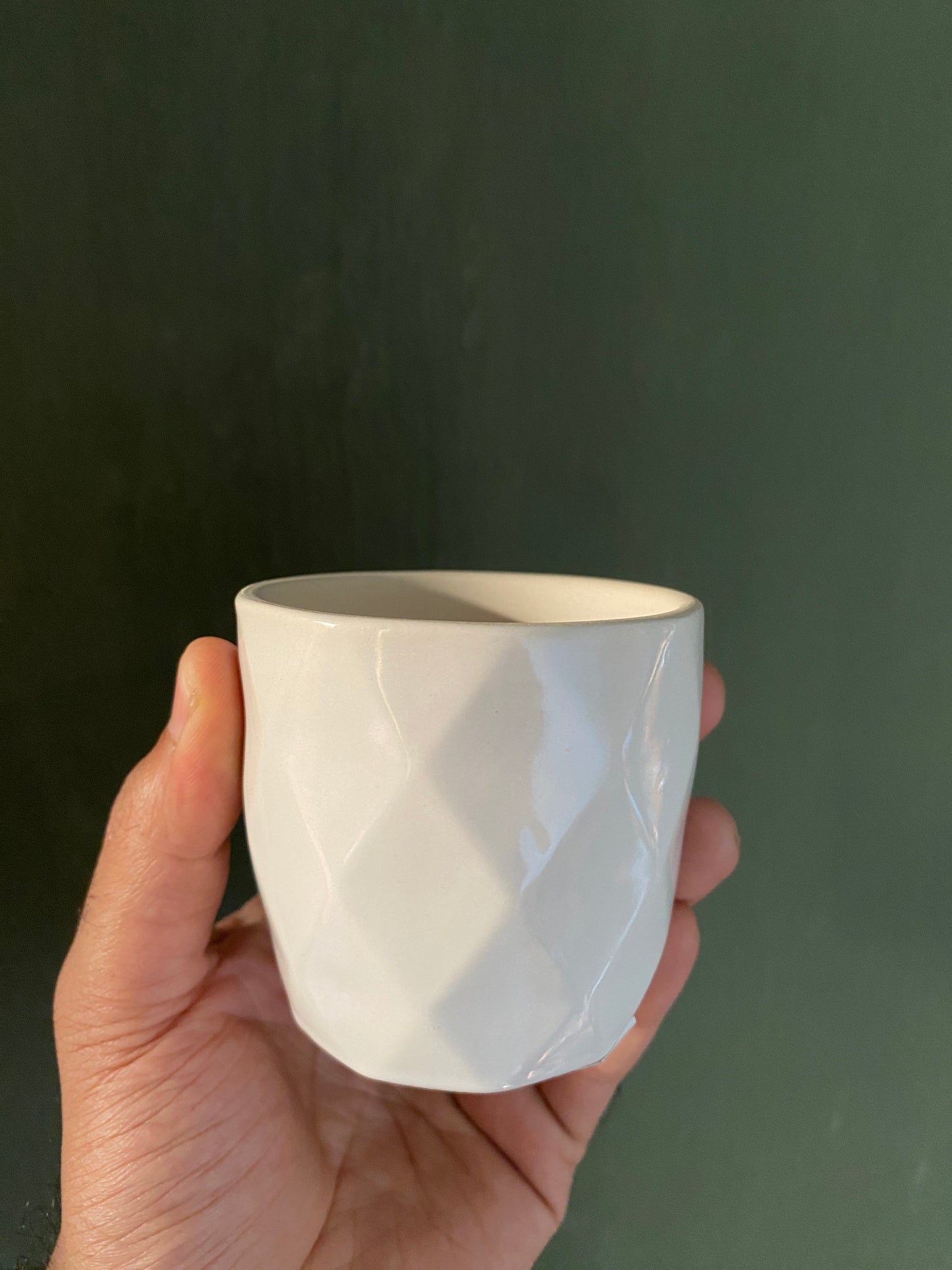 White ceramic planter