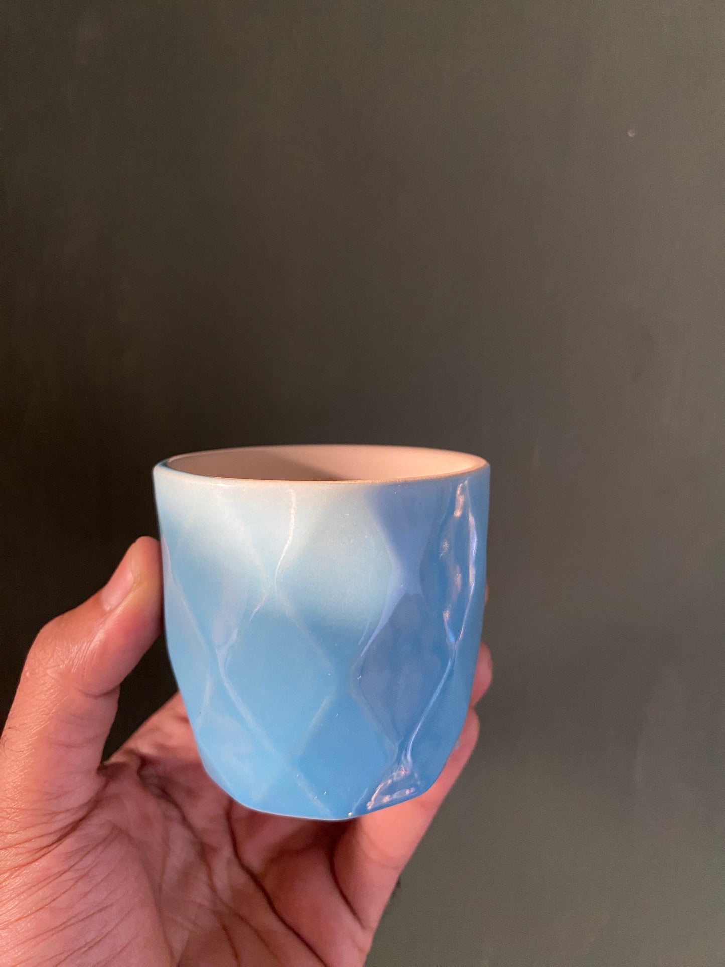 Blue ceramic planter