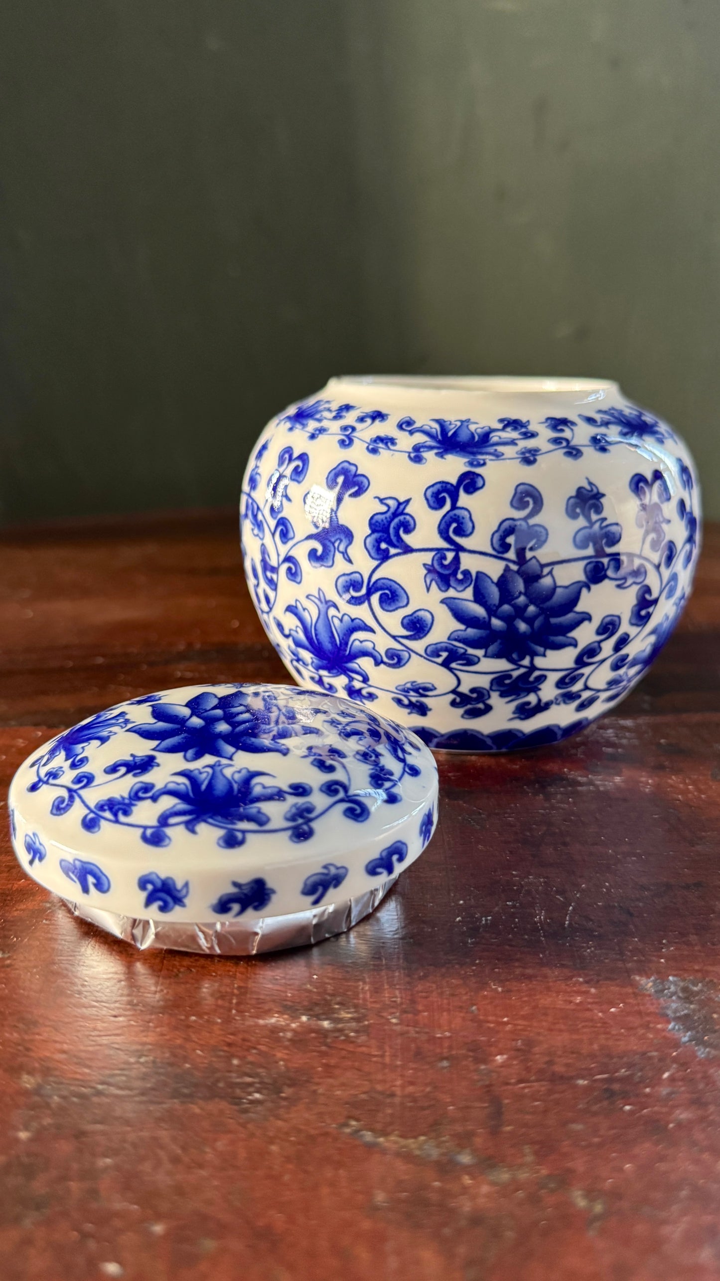 Blue&white Chinese Porcelain Tea kitchen floral Jars With Lids – Ceramic Tea Storage Canisters Airtight Container for Loose Tea, Sugar, Herbs